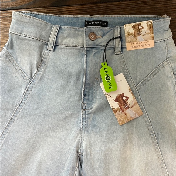 Sincerely Jules Light Blue High Rise Flare Jeans - Picture 8 of 8